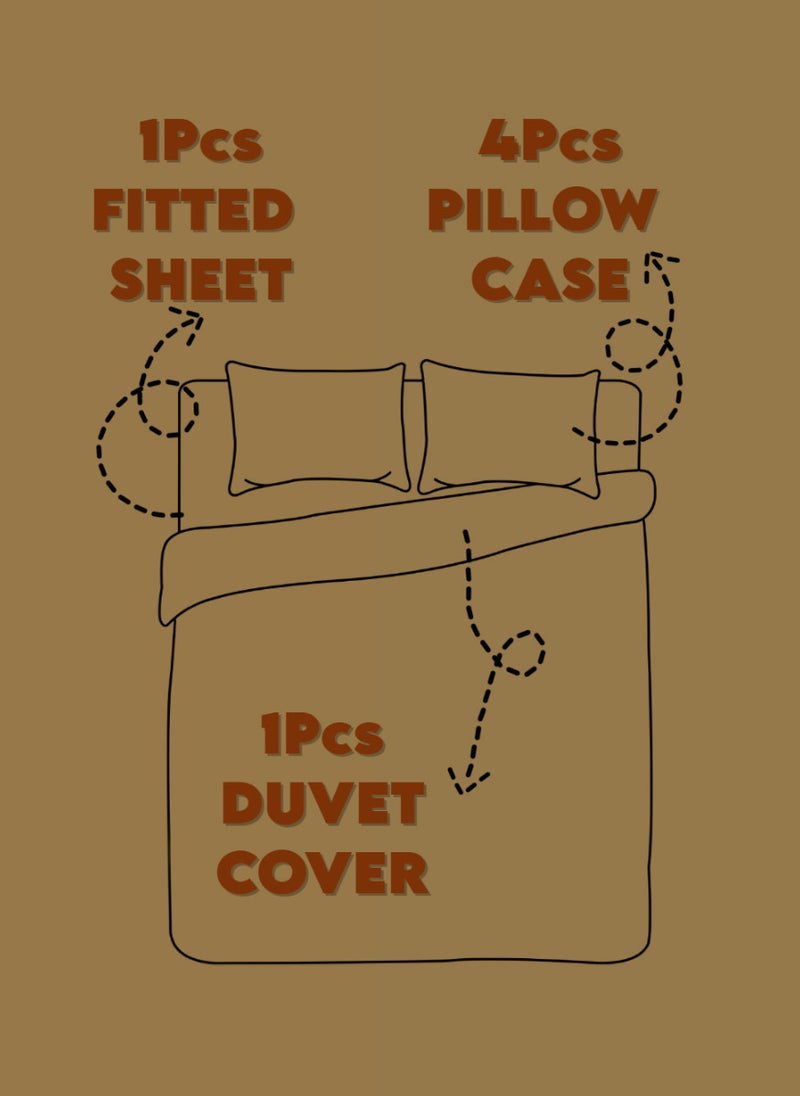 Blueberry - 6 Pieces Queen Size Duvet Cover Set with Fitted sheet and Pillowcases - Image 1
