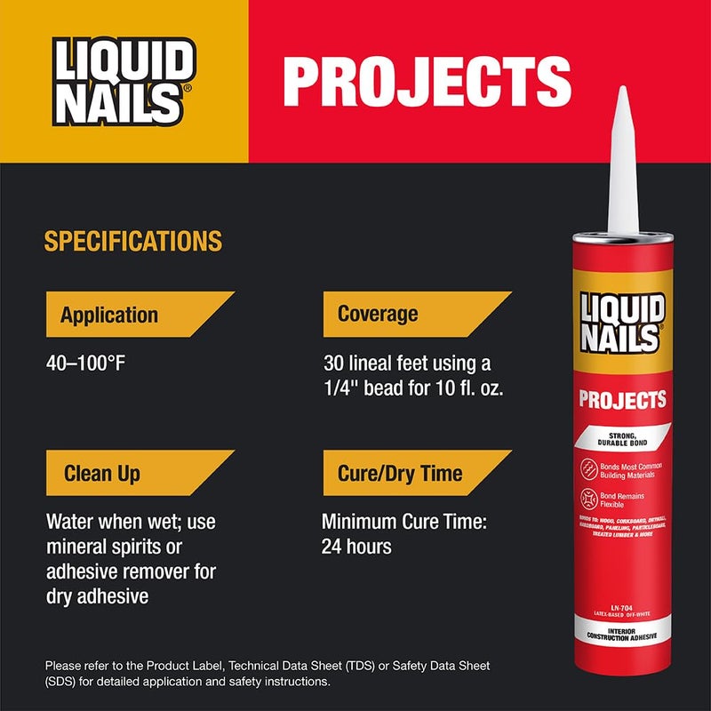 Liquid Nails 10 oz Interior Projects Latex Construction Adhesive Tan - Image 4