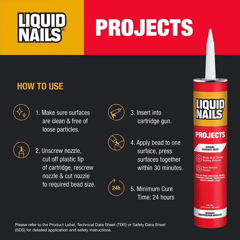 Liquid Nails 10 oz Interior Projects Latex Construction Adhesive Tan - Image 3