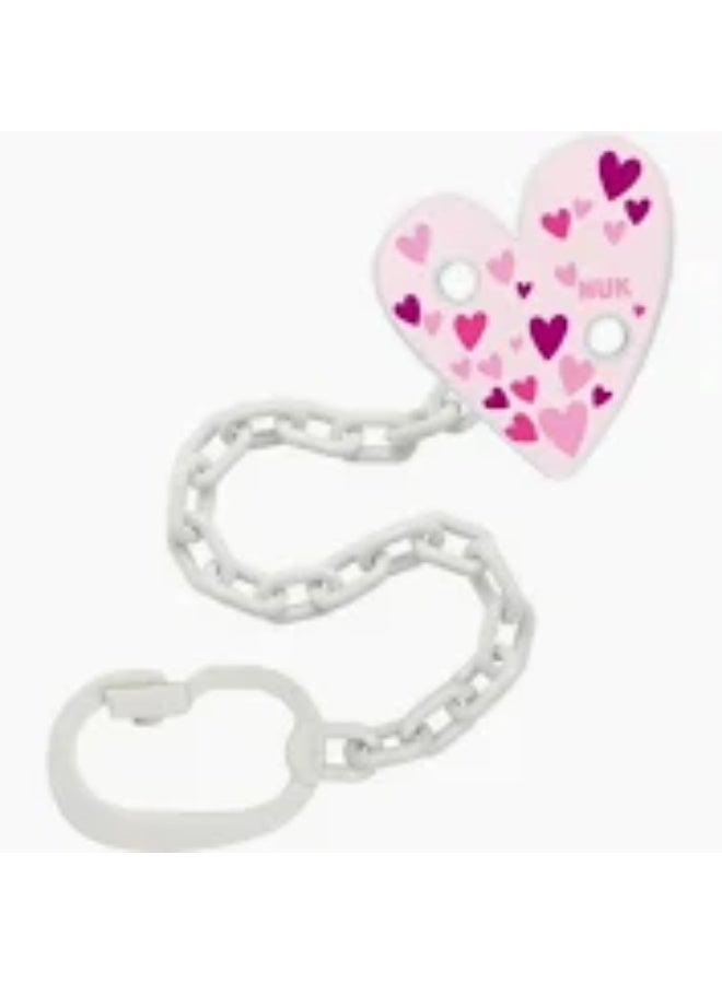 Nuk baby chain pink heart