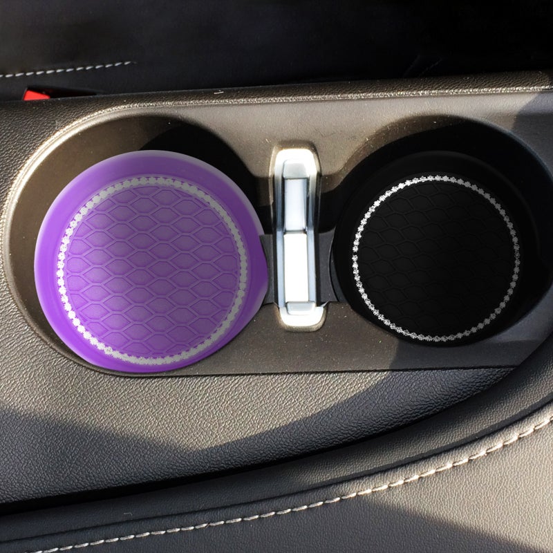 4Pcs Universal Car Cup Rhinestone Silicone Anti-skid Cup Holders Car Interior Accessories - Image 4