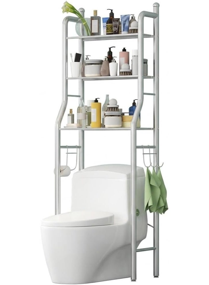 3-Shelf Bathroom Stand – Practical design to save space and add a decorative touch – Ideal next to or over the toilet bowl. - Image 3