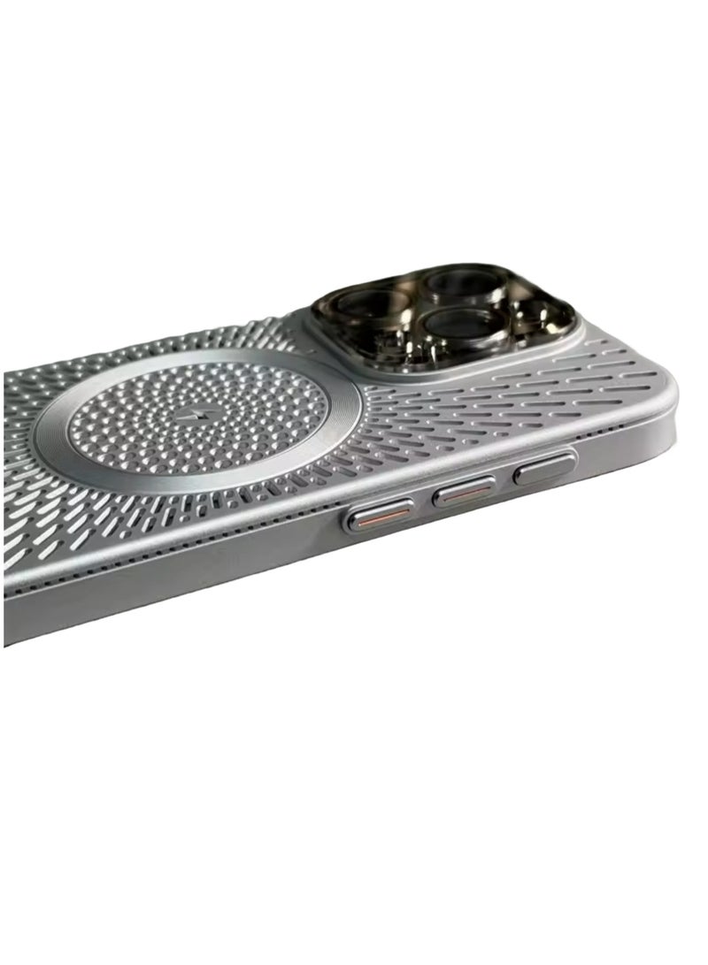 جراب  تبديد الحرارة المغناطيسية لجراب Magsafe Slim PC لهاتف iPhone 15 Pro Max مع شاحن لاسلكي وغطاء عدسة من التيتانيوم جراب iPhone 15 Pro Max تبديد الحرارة المغناطيسي شاحن Magsafe اللاسلكي غطاء عدسة من التيتانيوم - Image 3