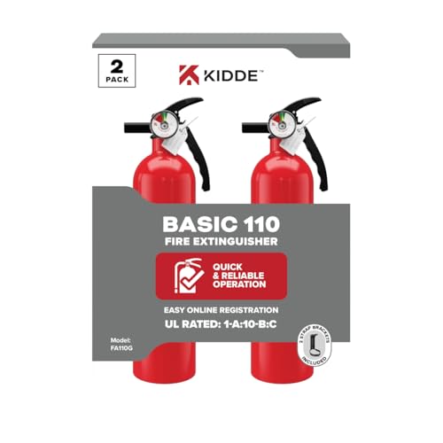 Kidde Multi Purpose Fire Extinguisher for Home, Office, Dorm, Residential, 1A10BC, 2 Pack - Image 1