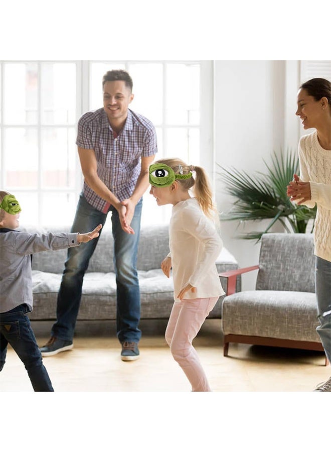 1Pcs Sleep Eye Mask for Women Kids, Eye Mask for Sleeping, Cute Sad Frog Blindfold Plush Funny Eye Shade Cover for Travel Yoga Nap Block Out Light - Soft Cotton Inside for Sensive Skin - Image 5