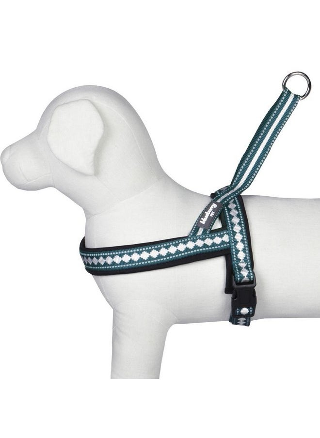 Blueberry Pet Blueberry Pet 6 Colors Soft & Comfy Jacquard Padded Dog Harness, Chest Girth 21.5" - 27.5", Teal Blue, S/M, Reflective Adjustable Harnesses for Dogs  - Image 4