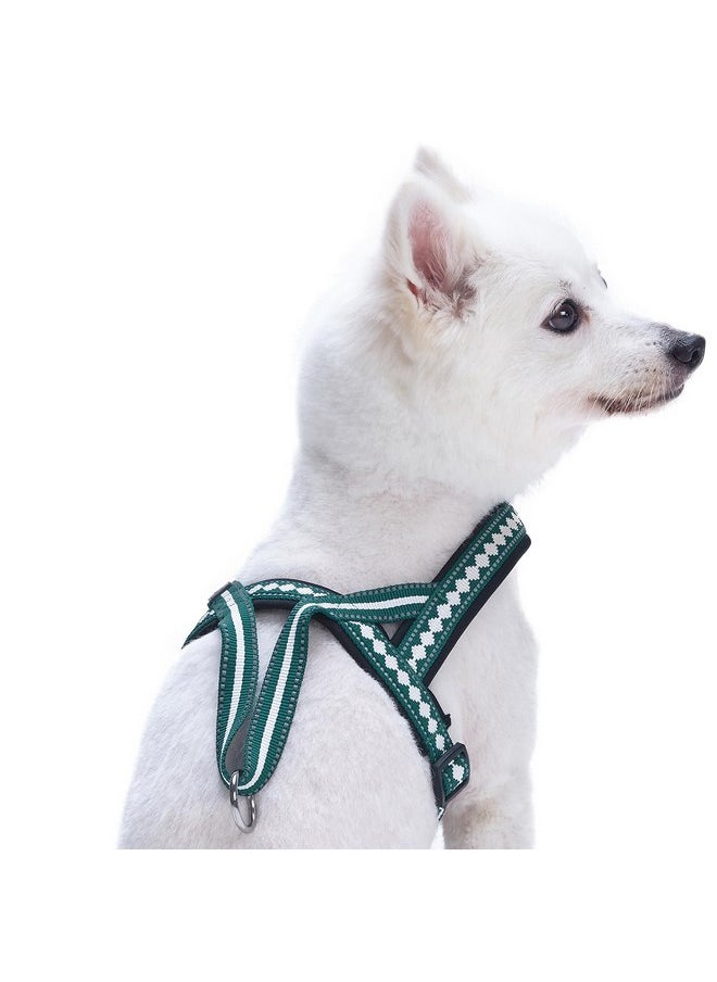 Blueberry Pet Blueberry Pet 6 Colors Soft & Comfy Jacquard Padded Dog Harness, Chest Girth 21.5" - 27.5", Teal Blue, S/M, Reflective Adjustable Harnesses for Dogs  - Image 2