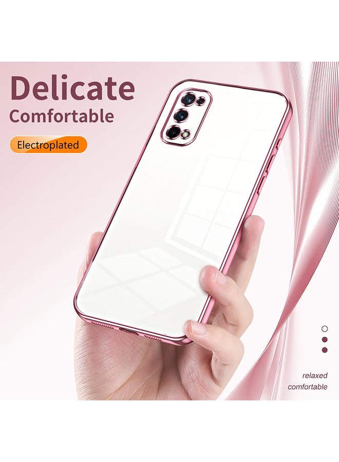 اس-توب جراب لهاتف Realme X7 / Q2 Pro، جراب هاتف شفاف مطلي بفتحة دقيقة - Image 5