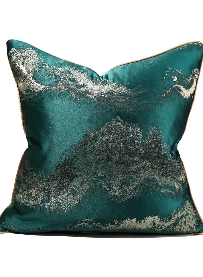 New Chinese Classical Style Landscape Series Green Pillow Tea Room Reception Room Hotel Model Room Large Pillow Cover  - Image 1