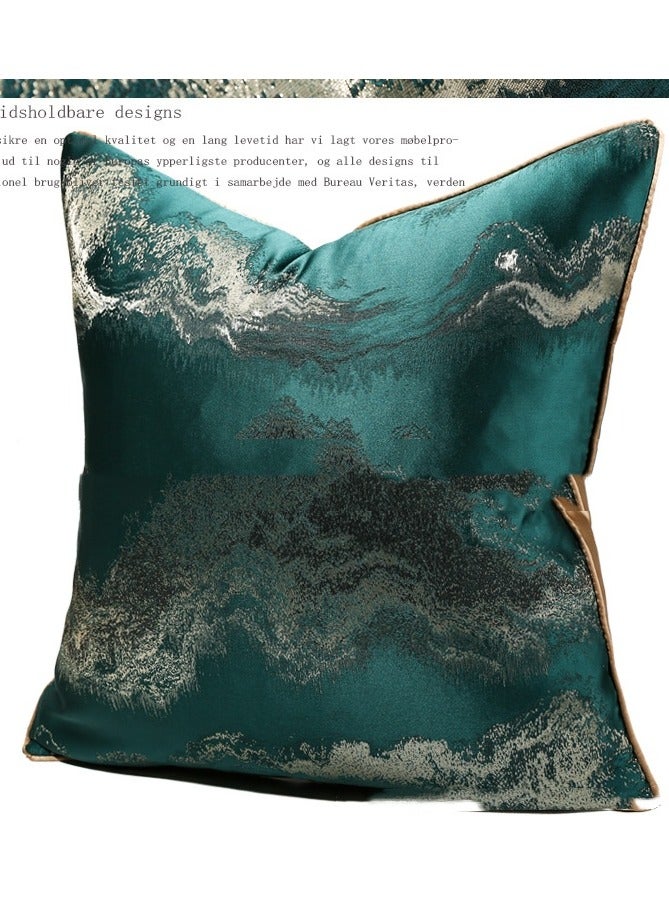 New Chinese Classical Style Landscape Series Green Pillow Tea Room Reception Room Hotel Model Room Large Pillow Cover  - Image 3