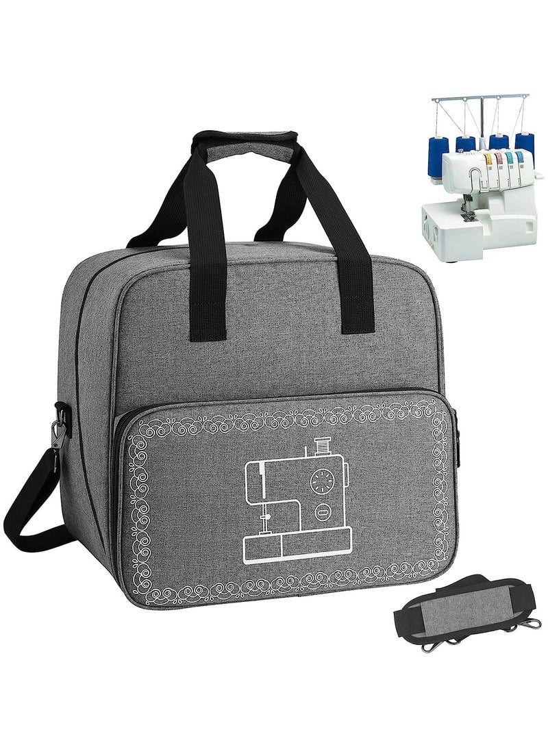 Sewing Machine Bag Carry Case, Machine Protective Case with Shoulder Strap and Compartments for Power Cable and Thread Travel Storage Bag - Image 1
