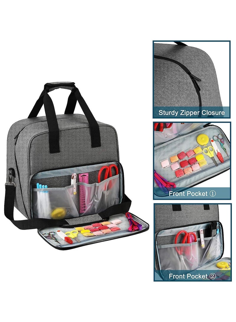 Sewing Machine Bag Carry Case, Machine Protective Case with Shoulder Strap and Compartments for Power Cable and Thread Travel Storage Bag - Image 2