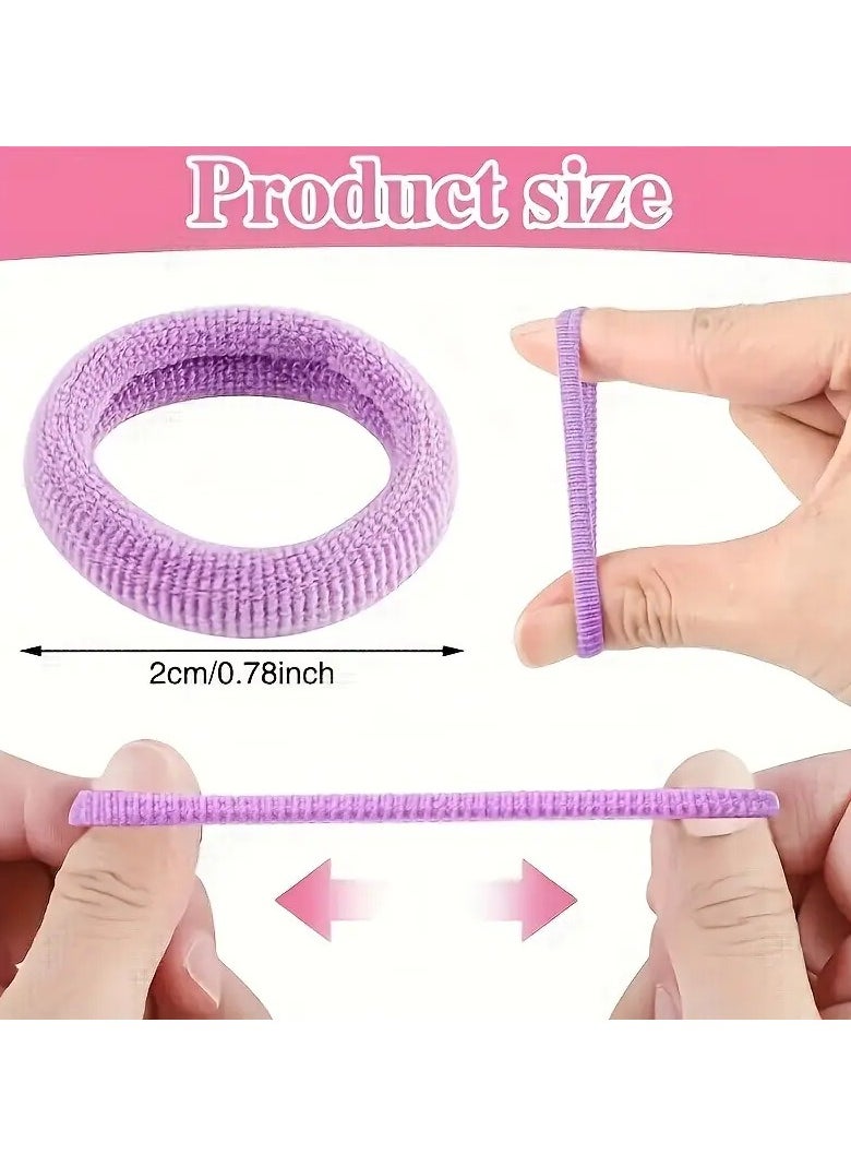 Kormesic 100-Piece Black and White Elastic Hair Ties, Soft Seamless Small Hair Bands, Suitable for All Hairstyles  - Image 2