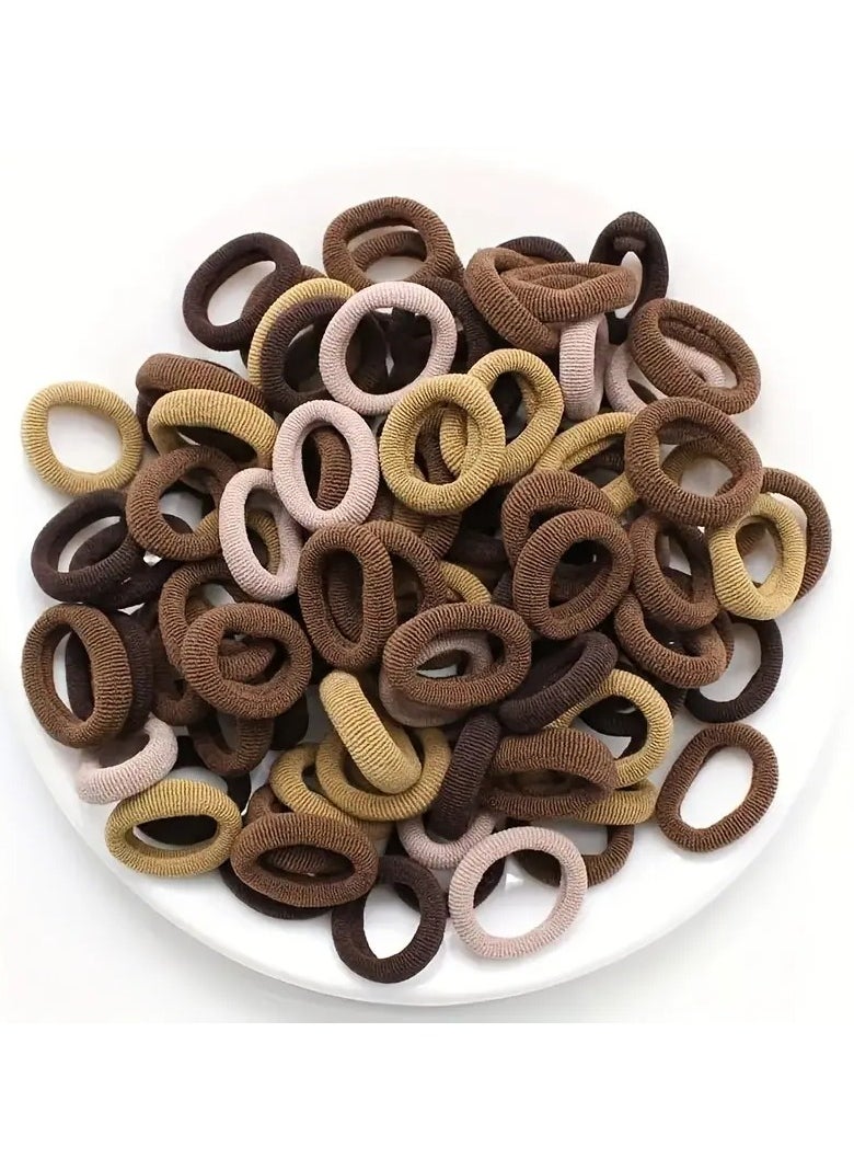 Kormesic 100-Piece Black and White Elastic Hair Ties, Soft Seamless Small Hair Bands, Suitable for All Hairstyles  - Image 5