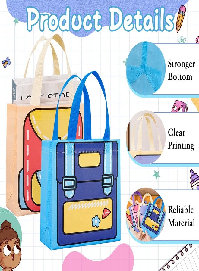 Sitroasho 20 Pieces Cartoon Backpack Non-Woven Favor Bags Back To School Gift Bag with Handles Reusable Birthday Goodie Candy Bag for Boys Girls Classroom Holiday Party Supplies - Image 3