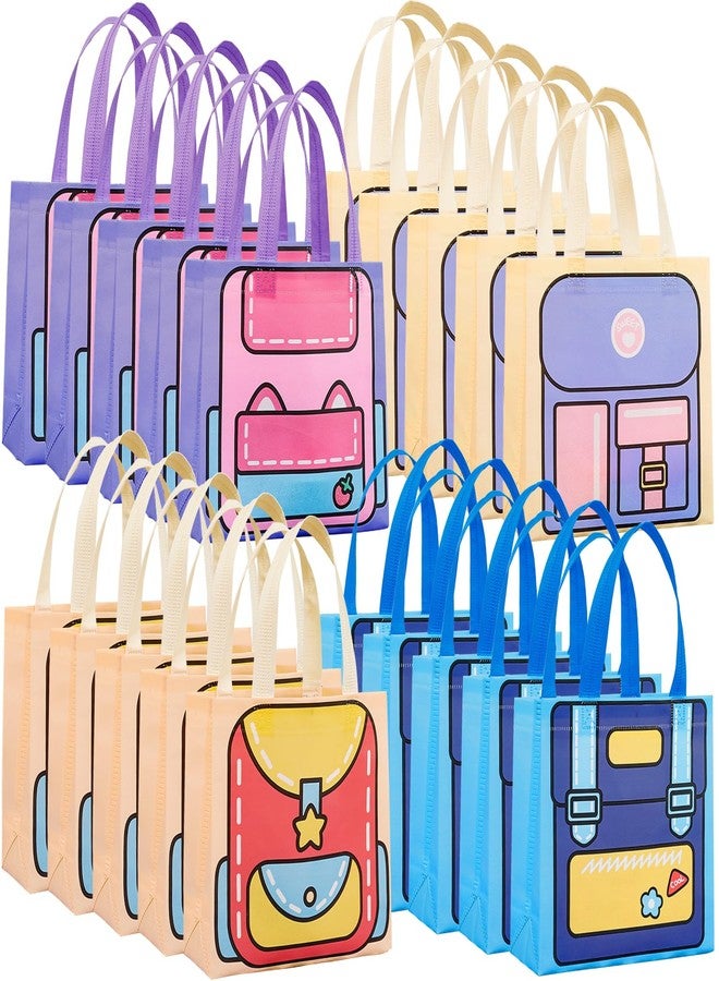 Sitroasho 20 Pieces Cartoon Backpack Non-Woven Favor Bags Back To School Gift Bag with Handles Reusable Birthday Goodie Candy Bag for Boys Girls Classroom Holiday Party Supplies - Image 1