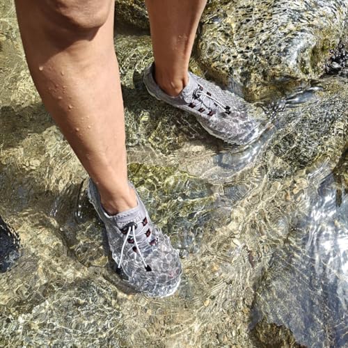DOUSSPRT Men's Water Shoes Quick Drying Sports Aqua Shoes Grey Size 7 - Image 2