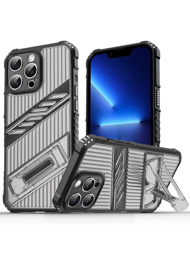 اس-توب جراب لهاتف iPhone 13 Pro Max مع حامل مطلي بالكمبيوتر الشخصي، جراب هاتف هجين من مادة TPU - Image 1