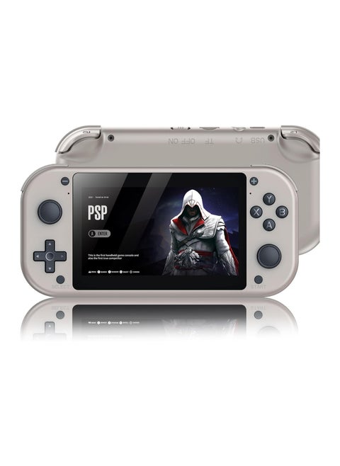 Retro Handheld Game Console 4.3 Inch LCD Screen Built-in 64GB Card 20000+ Classic games Video Game Console Emuelec System Retro Video Gaming Console 20+ Classic Simulators-Silver
