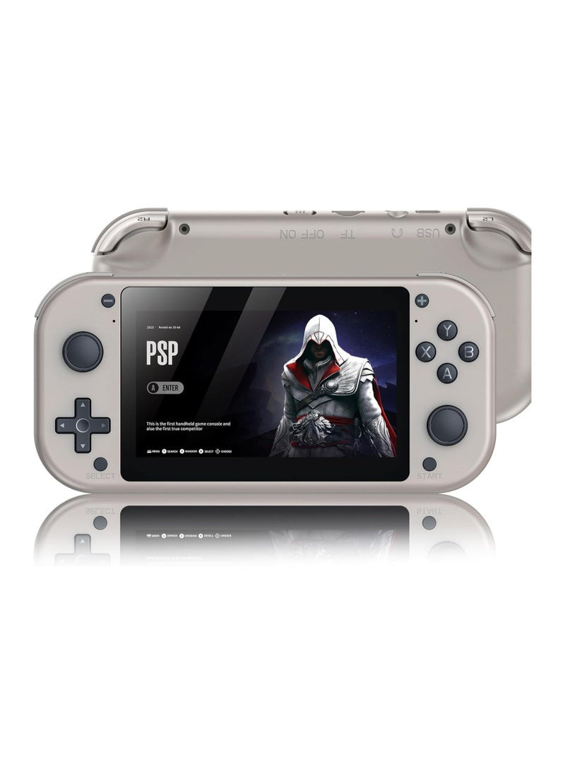 Retro Handheld Game Console 4.3 Inch LCD Screen Built-in 64GB Card 20000+ Classic games Video Game Console Emuelec System Retro Video Gaming Console 20+ Classic Simulators-Silver