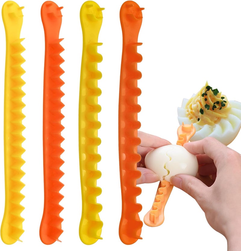Arvintas 4 PACK Fancy Cut Eggs Cutters, Fancy Cooked Eggs Cutter Multi-functional Household Egg Cut Flower Shaper, Exquisite Kitchen Accessories, Easy to Clean (2 Shapes) - Image 1
