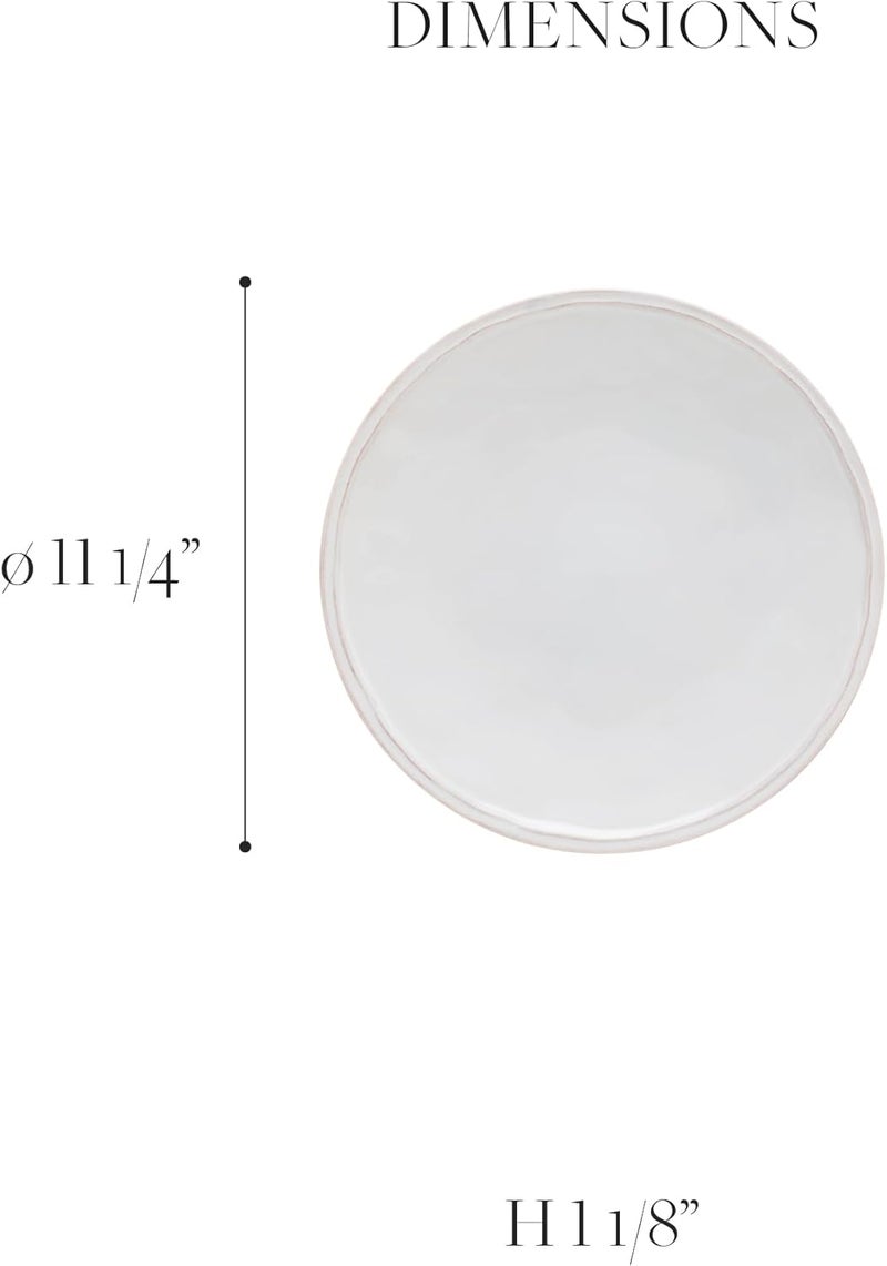 Casafina أطباق عشاء سيراميك كاسافينا 11 من مجموعة فونتانا بيضاء آمنة للاستخدام في الميكروويف وغسالة الصحون جودة مطاعم - Image 2