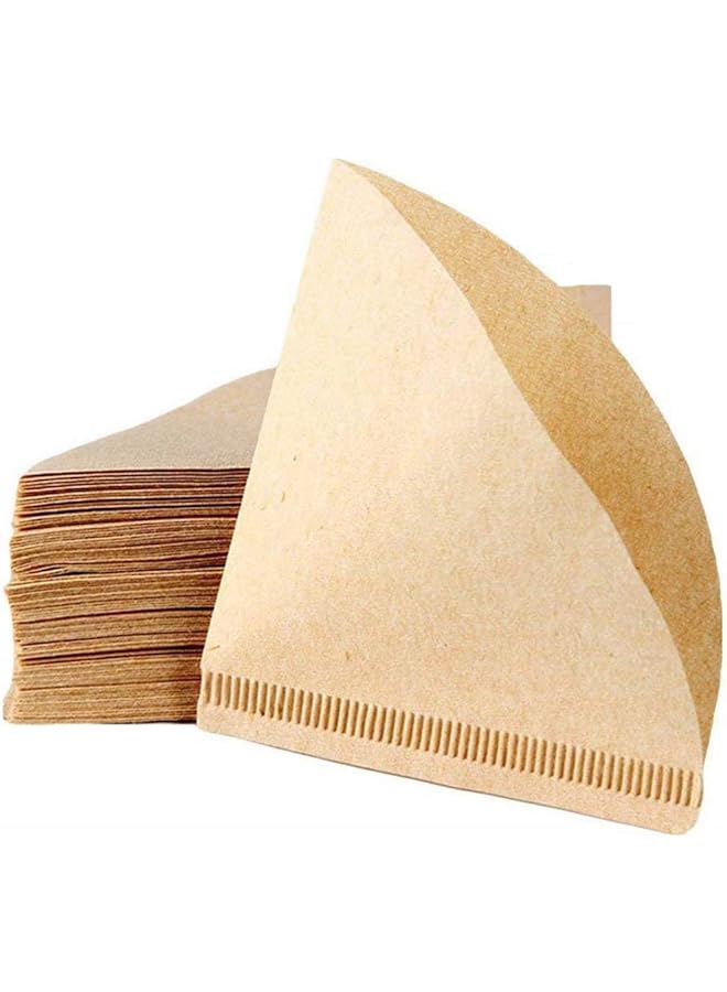 شواي 100 قطعة من فلتر ورق القهوة V60، فلتر قهوة مخروطي محمول غير مبيض، تكفي من 2 إلى 4 أشخاص - Image 1