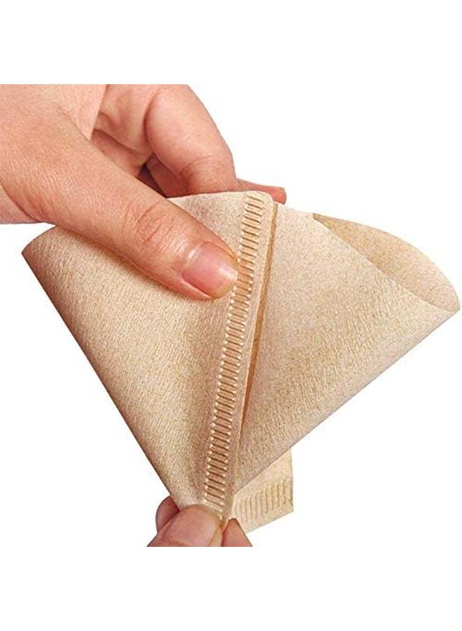 شواي 100 قطعة من فلتر ورق القهوة V60، فلتر قهوة مخروطي محمول غير مبيض، تكفي من 2 إلى 4 أشخاص - Image 2