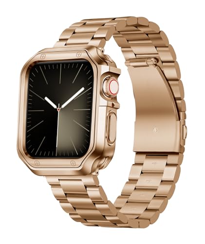 BINLUN Compatible with Apple Watch Bands 45mm 44mm 42mm 41mm 40mm 38mm Metal Stainless Steel Replacement Watch Straps with TPU Watch Case Compatible with iWatch Bands Series 87SE2SE654321 - Image 1