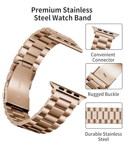 BINLUN Compatible with Apple Watch Bands 45mm 44mm 42mm 41mm 40mm 38mm Metal Stainless Steel Replacement Watch Straps with TPU Watch Case Compatible with iWatch Bands Series 87SE2SE654321 - Image 3