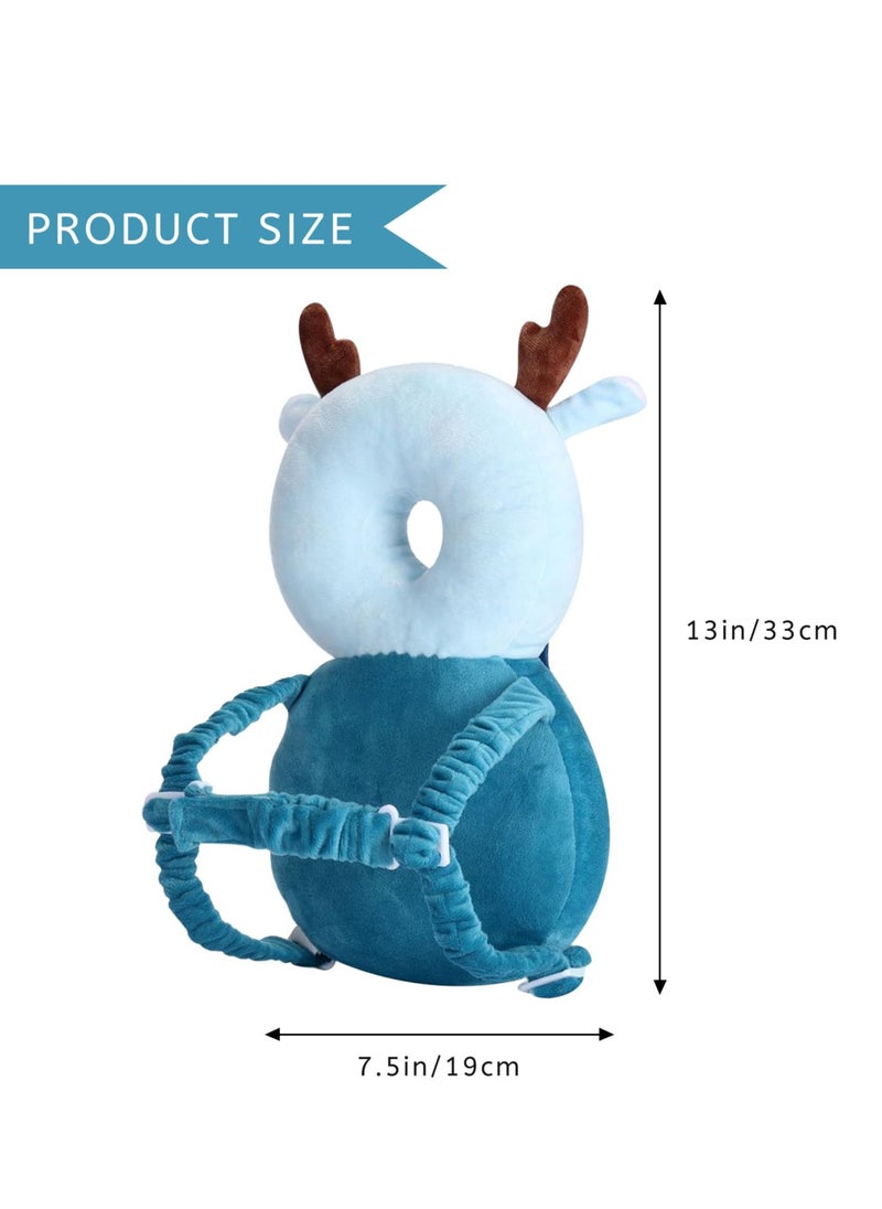 Bebiland Baby Head Protector Adjustable Head Protection Backpack with Safety Mat Suitable for Head Protection, Crawling and Walking for Preschool Babies(Blue Deer)  - Image 2