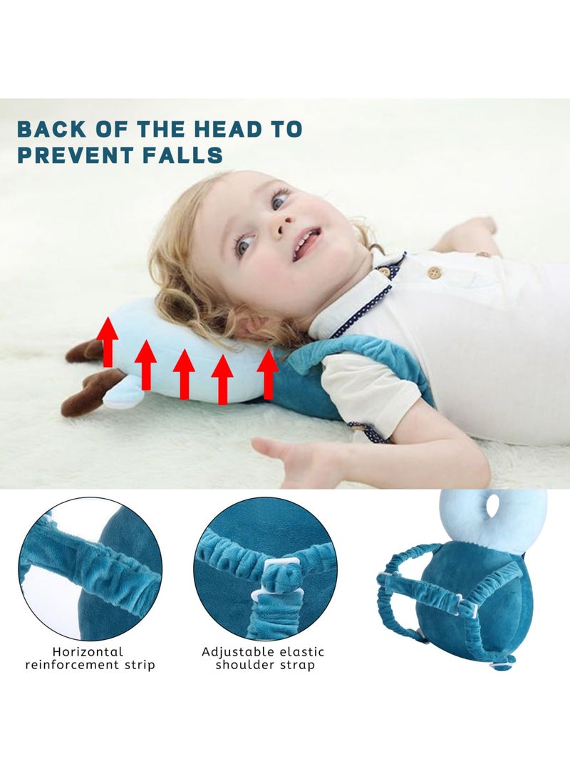 Bebiland Baby Head Protector Adjustable Head Protection Backpack with Safety Mat Suitable for Head Protection, Crawling and Walking for Preschool Babies(Blue Deer)  - Image 4