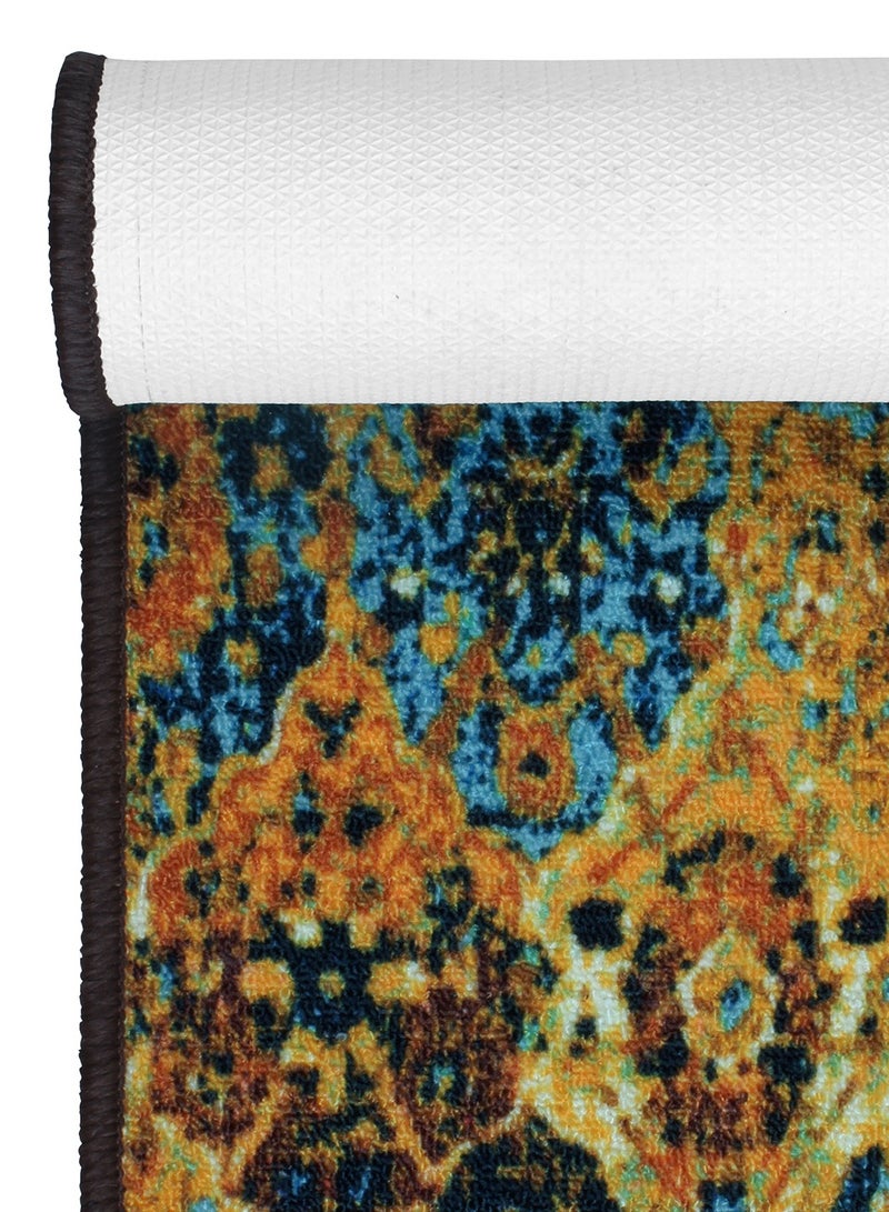 Story@Home Story@Home Carpet For Living Room Anti-Slip Washable Rugs For Living Room, Boho Rug, Moroccan Print (Orange And Blue, 90 X 150 Cm)  - Image 5