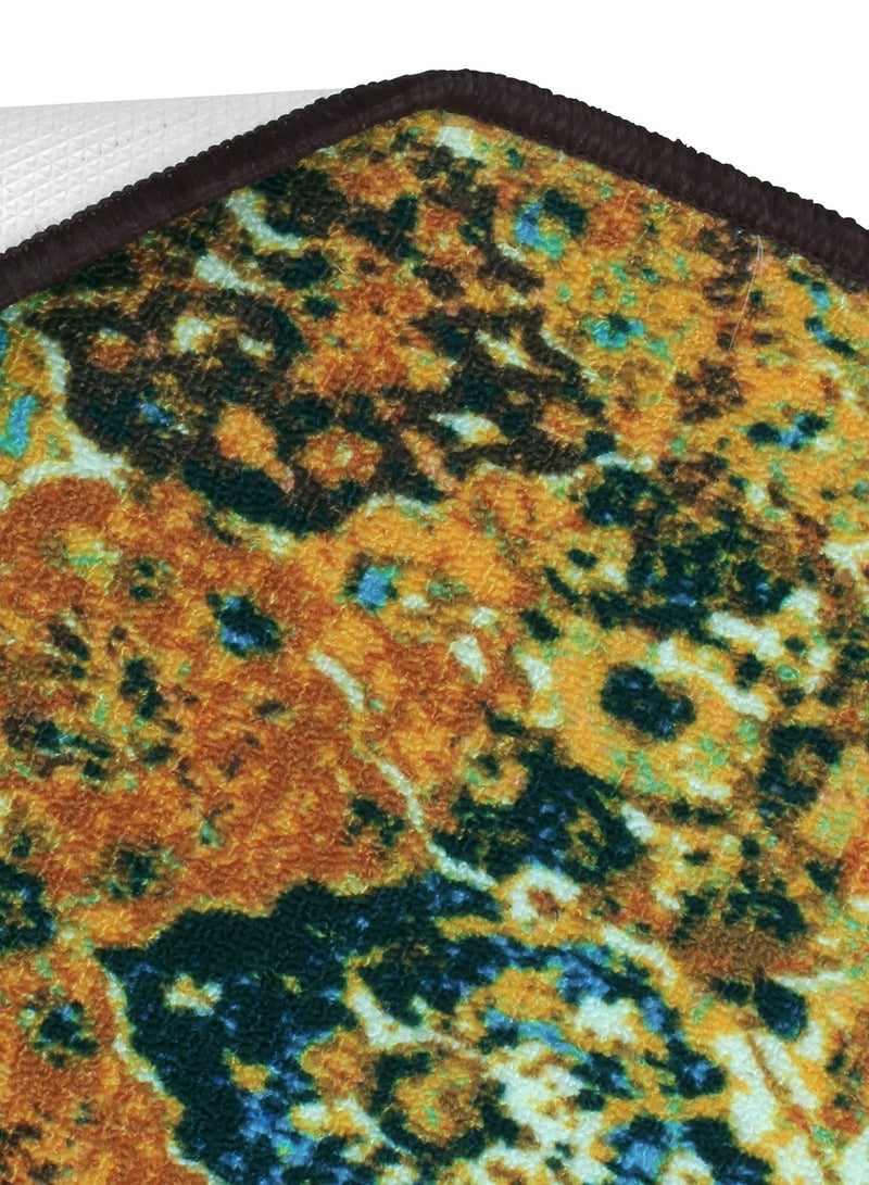 Story@Home Story@Home Carpet For Living Room Anti-Slip Washable Rugs For Living Room, Boho Rug, Moroccan Print (Orange And Blue, 90 X 150 Cm)  - Image 4