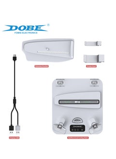 DOBE PS5 Slim cooling station and charging base, PS5Slim host cooling stand multi-functional cooling base,PS5 charging dock cooling bracket cooling system coolingfan PSVR2 handle bracket + headphone hanger  - Image 3