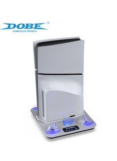 DOBE PS5 Slim cooling station and charging base, PS5Slim host cooling stand multi-functional cooling base,PS5 charging dock cooling bracket cooling system coolingfan PSVR2 handle bracket + headphone hanger  - Image 4