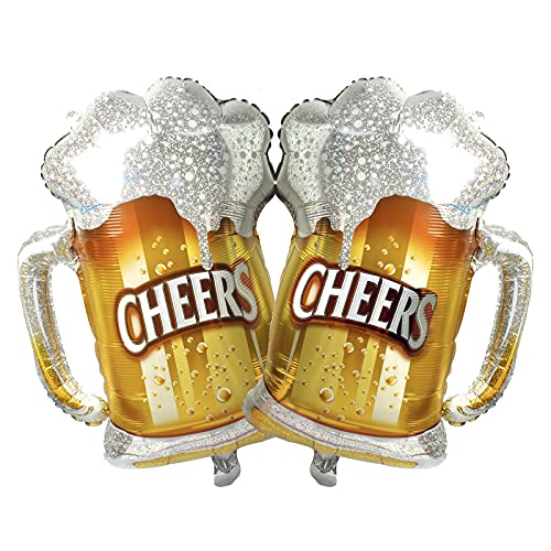 BIEUFBJI Beer Cup Balloons Set of 2 Beer Mug Cheers Foil Balloons Fit for Summer Party Beer Festival Birthday Party Wedding and More Decor - Image 1