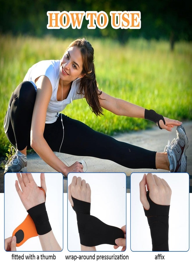 Nogeqi 2PCS Ulnar Wrist Brace for Carpal Tunnel, Ultra-Thin Wrist Wraps for Pain Relief Elastic Hand Braces Compression and Support for Fitness Enthusiasts for Right & Left Hand (Black, Orange) - Image 4