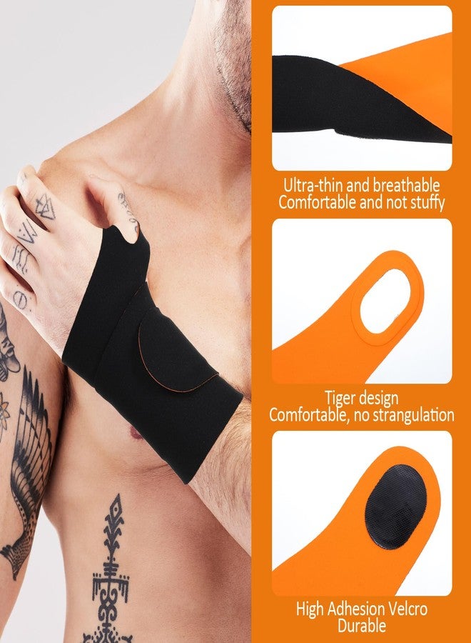 Nogeqi 2PCS Ulnar Wrist Brace for Carpal Tunnel, Ultra-Thin Wrist Wraps for Pain Relief Elastic Hand Braces Compression and Support for Fitness Enthusiasts for Right & Left Hand (Black, Orange) - Image 3