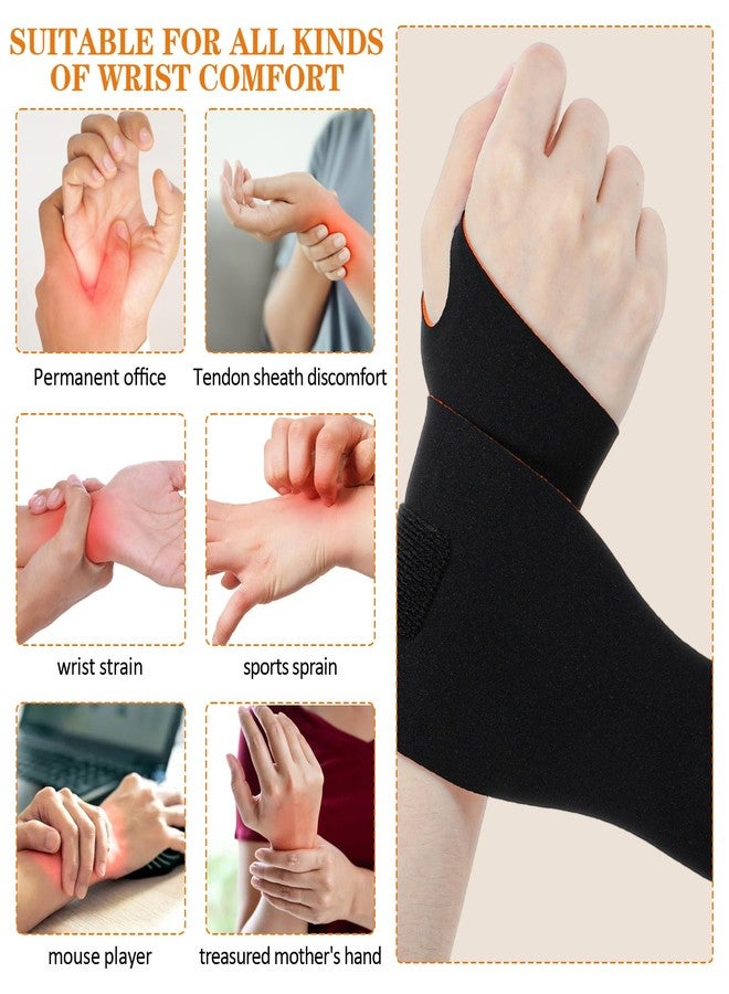 Nogeqi 2PCS Ulnar Wrist Brace for Carpal Tunnel, Ultra-Thin Wrist Wraps for Pain Relief Elastic Hand Braces Compression and Support for Fitness Enthusiasts for Right & Left Hand (Black, Orange) - Image 5
