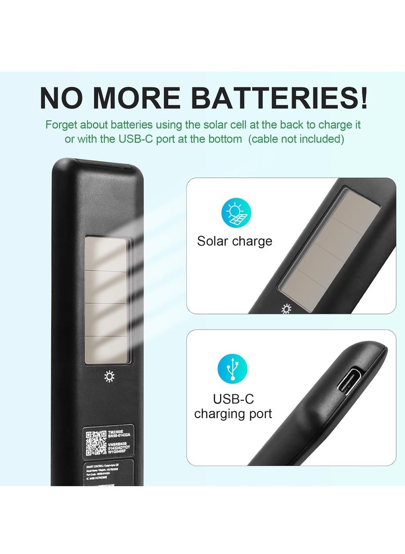 TIGER - BN59-01432A Solar Voice Remote Replacement for Samsung Smart TVs || Compatible with Neo QLED, S90D, 8K HDR, UHD Models | Bluetooth Connectivity | Rechargeable via Solar & USB-C | Eco-Friendly || VG-TM2360E 2023 Version | Sleek Black Design | Fast Pairing - Image 1