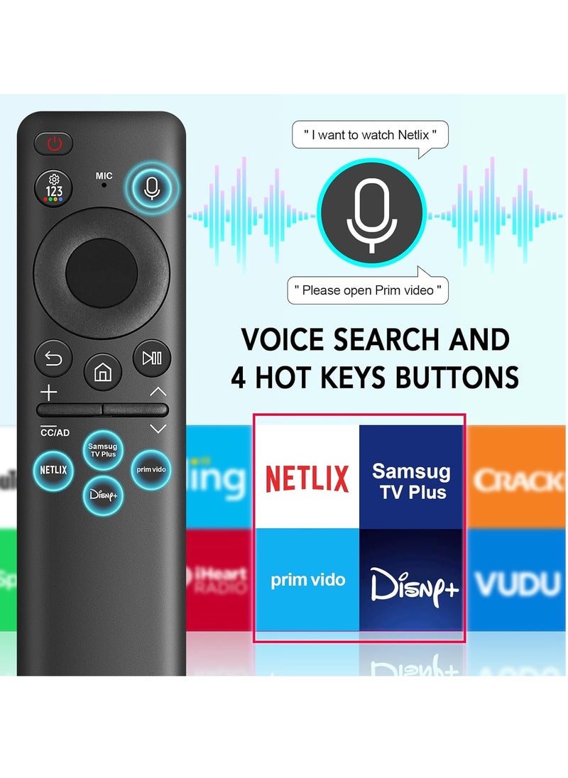 TIGER - BN59-01432A Solar Voice Remote Replacement for Samsung Smart TVs || Compatible with Neo QLED, S90D, 8K HDR, UHD Models | Bluetooth Connectivity | Rechargeable via Solar & USB-C | Eco-Friendly || VG-TM2360E 2023 Version | Sleek Black Design | Fast Pairing - Image 1