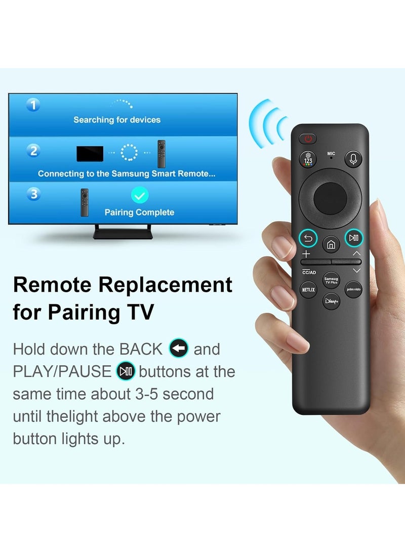 TIGER - BN59-01432A Solar Voice Remote Replacement for Samsung Smart TVs || Compatible with Neo QLED, S90D, 8K HDR, UHD Models | Bluetooth Connectivity | Rechargeable via Solar & USB-C | Eco-Friendly || VG-TM2360E 2023 Version | Sleek Black Design | Fast Pairing - Image 1