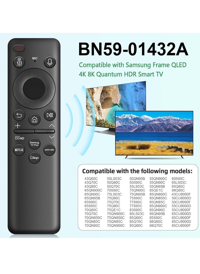 TIGER - BN59-01432A Solar Voice Remote Replacement for Samsung Smart TVs || Compatible with Neo QLED, S90D, 8K HDR, UHD Models | Bluetooth Connectivity | Rechargeable via Solar & USB-C | Eco-Friendly || VG-TM2360E 2023 Version | Sleek Black Design | Fast Pairing - Image 1