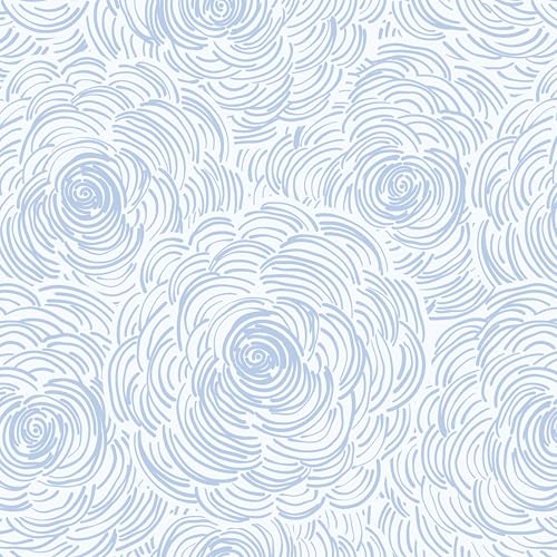 EeeComing Blue Peel and Stick Wallpaper Blue and White Floral Contact Paper Peel and Stick Floral Wallpaper Modern Self Adhesive Wall Paper Removable for Bedroom Cabinets Vinyl 17.3" X 78.7" - Image 1