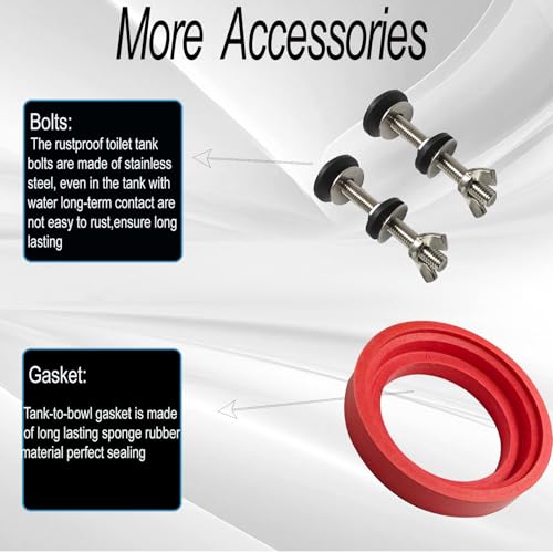 Yigiao Toilet Flush Valve for American Standard Champion 4/Titan/Duravit, for American Standard Champion 4149a/4215a/4260/4266 Tanks, Includes Flapper/Gasket/Bolt Kit - Image 5