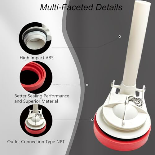 Yigiao Toilet Flush Valve for American Standard Champion 4/Titan/Duravit, for American Standard Champion 4149a/4215a/4260/4266 Tanks, Includes Flapper/Gasket/Bolt Kit - Image 4