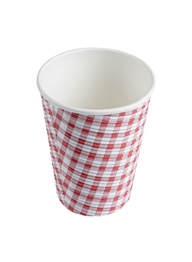 Restaurantware 12 Ounce Disposable Coffee Cups, 500 Spiral Wall Hot Cups – Lids Sold Separately, Rolled Rim, Paper Insulated, Picnic Print, Suitable for Tea, Coffee and Other Hot Beverages - Image 1