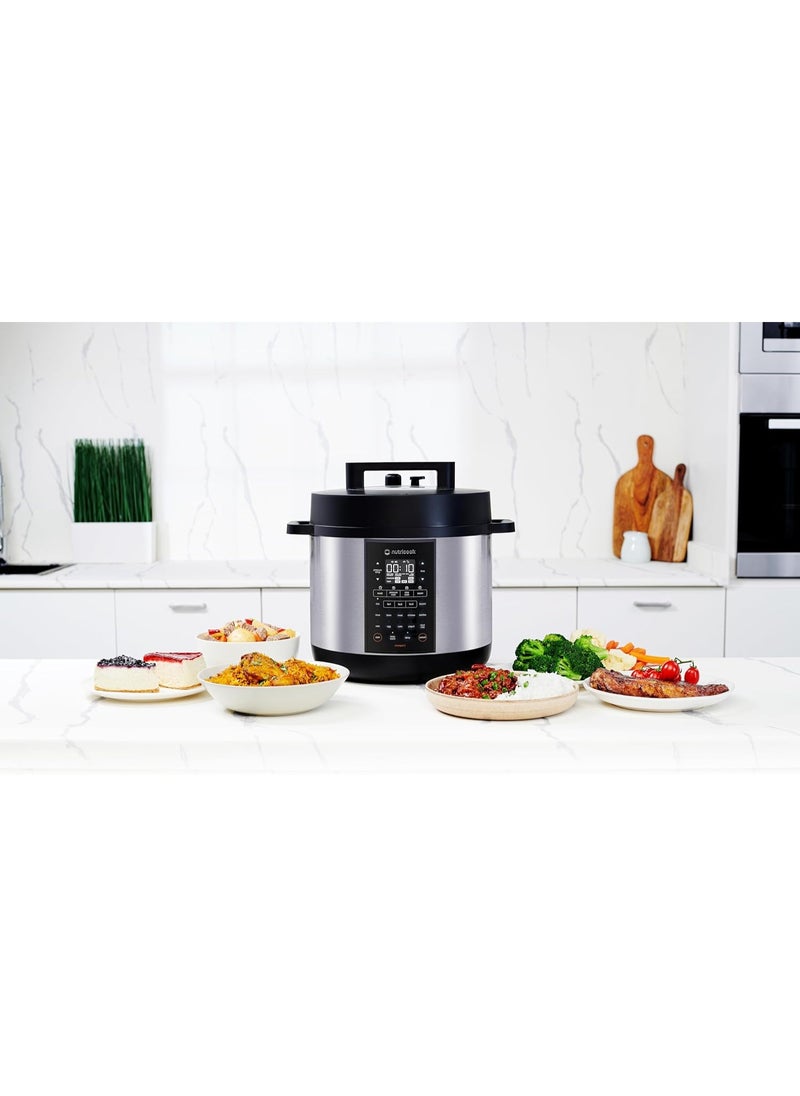 nutricook SMART POT, 8L Capacity,1500W, 12-in-1 Multi-Cooker,Pressure Cooker, Slow Cooker, Rice Cooker & More, One-Touch LCD Display, Dishwasher-Safe, Stainless Steel Pot  - Image 3
