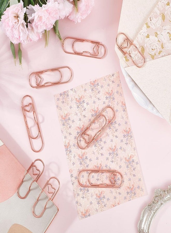 SOFPLATE 1 Box 20Pcs Paper Clip Pen Holder Paperclip Pencil Holder Heart Rose Gold Carbon Steel Office School Metal Portable Insert Pencil Holding for Notebook Journal Paper Indoor Outdoor Planner - Image 4